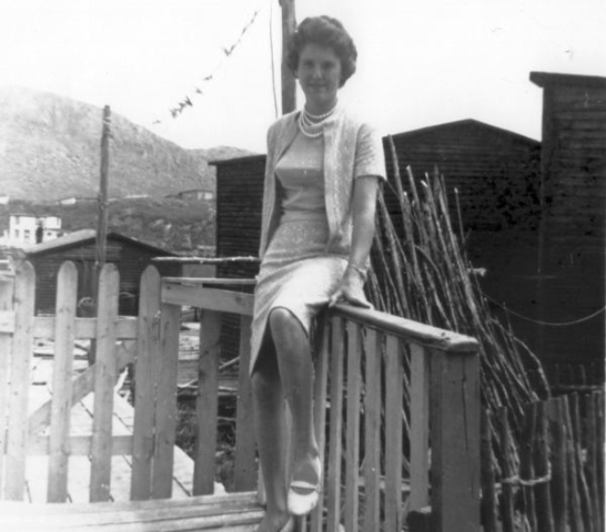 454: Kathleen (Barry) Mueller, by her brother Bill's house. (1965) [courtesy of Kathleen (Barry) Mueller]  - Daughter of Thomas Barry &amp;amp; Anne Dollimont